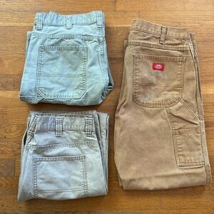 Men’s Used Work Pants Lot of 3 Size 36
